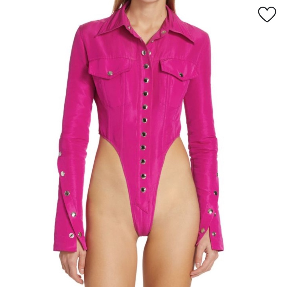 LAQUAN SMITH Paneled Snap Front Bodysuit